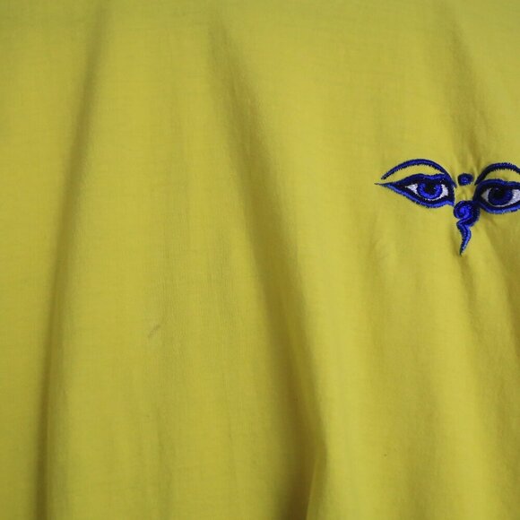 Vintage Shangri-La Short Sleeve Yellow Short Sleeve T-shirt Size 44 - Picture 5 of 6